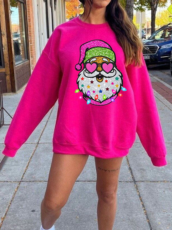 Santa with Sunglasses Trendy Sweatshirt