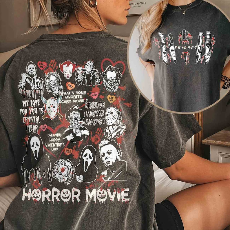 Two- sided Horror Characters T-shirt