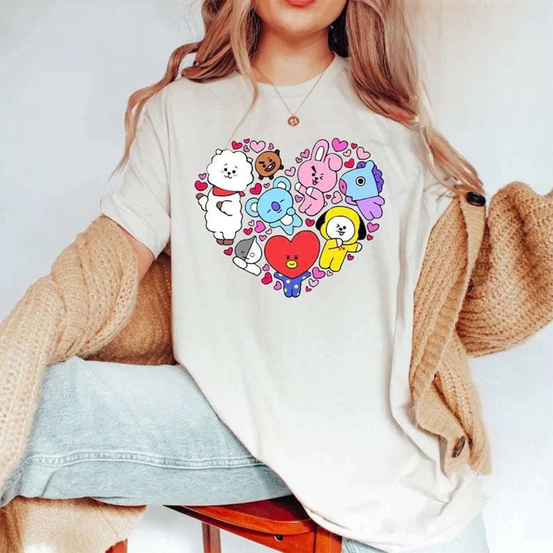 BT21 Heart Shirt, Bangtan Boy T-shirt