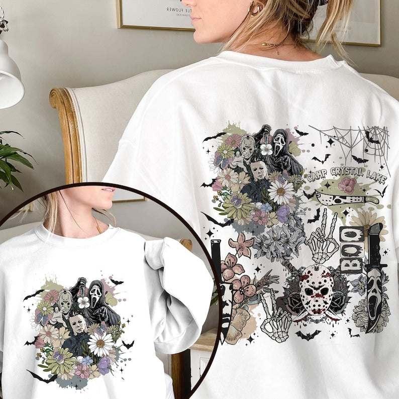 Retro Vibes Horror Movie Halloween Sweatshirt